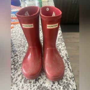 Toddler red hunter boots size 7